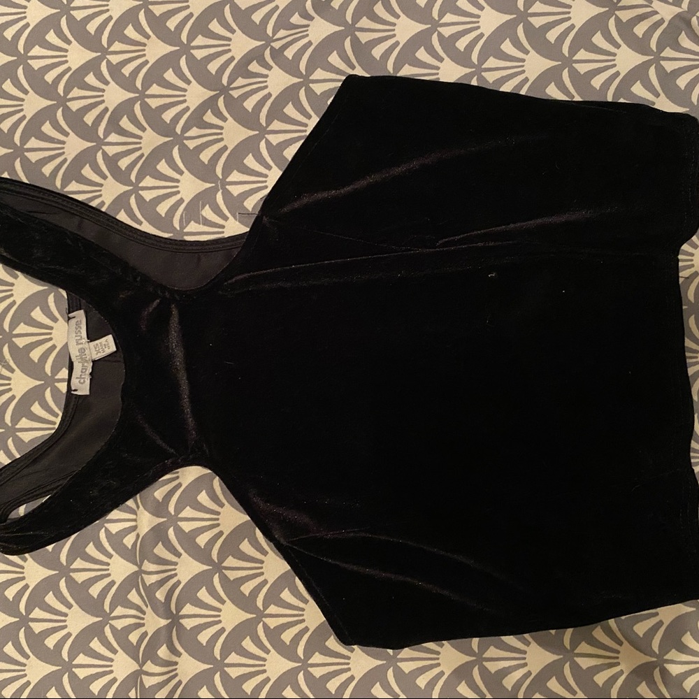 Black Velvet Crop Top. Size XS